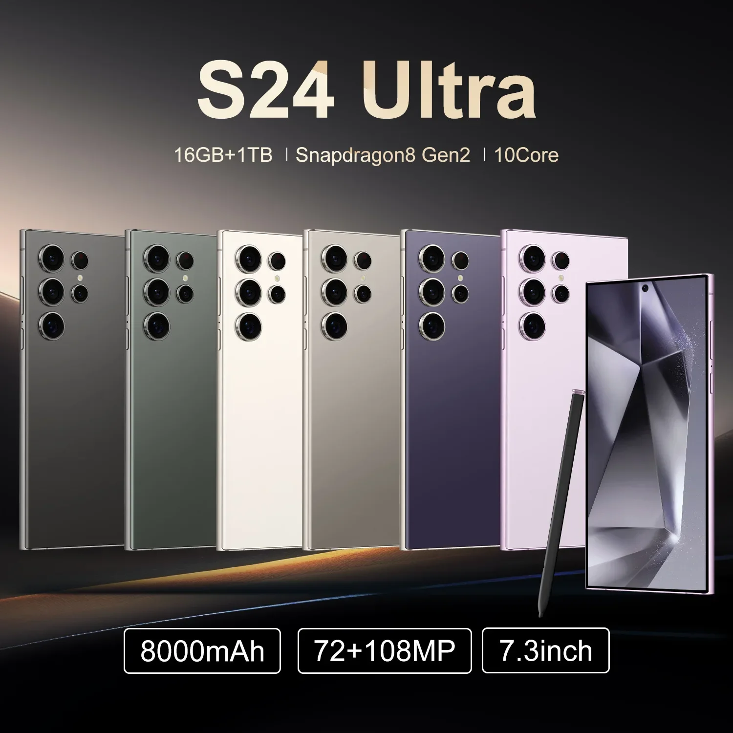 New Hot-Selling Mobile Phone S24ultra + Smartphone 7.3-Inch Large Screen Hd Smartphone Android Version Global Original Cheap Mob