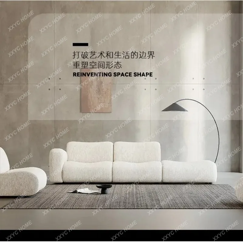 XX Medieval style living room fabric sofa combination fully dismantled and washed white chenille