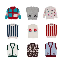 Presale 2024 New Winter Kids Sweaters for Girls Cute Knit Cardigan Baby Child Cotton Outwear Tops Clothing