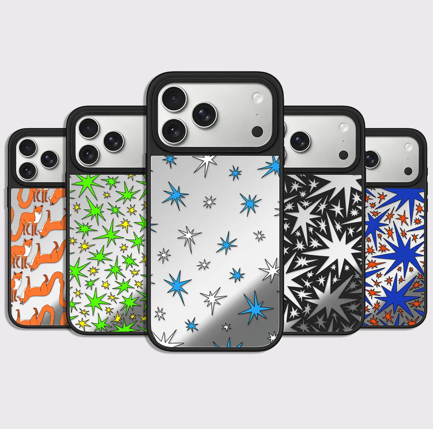 Blue Green Red Black Stars Mirror Surface Magnetic Phone Case Cover for IPhone 13 14 15 16 17 18 Pro Max Case