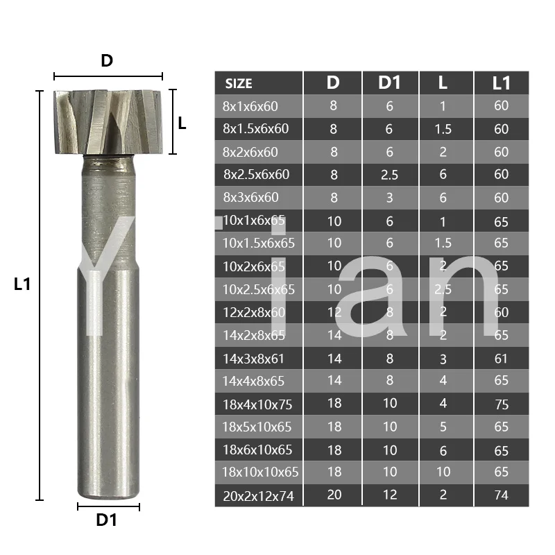 YT HSS End Mill 10 12 16 20 30 32mm Slot Router Bit For Metal Milling CNC T Slot Milling Cutter