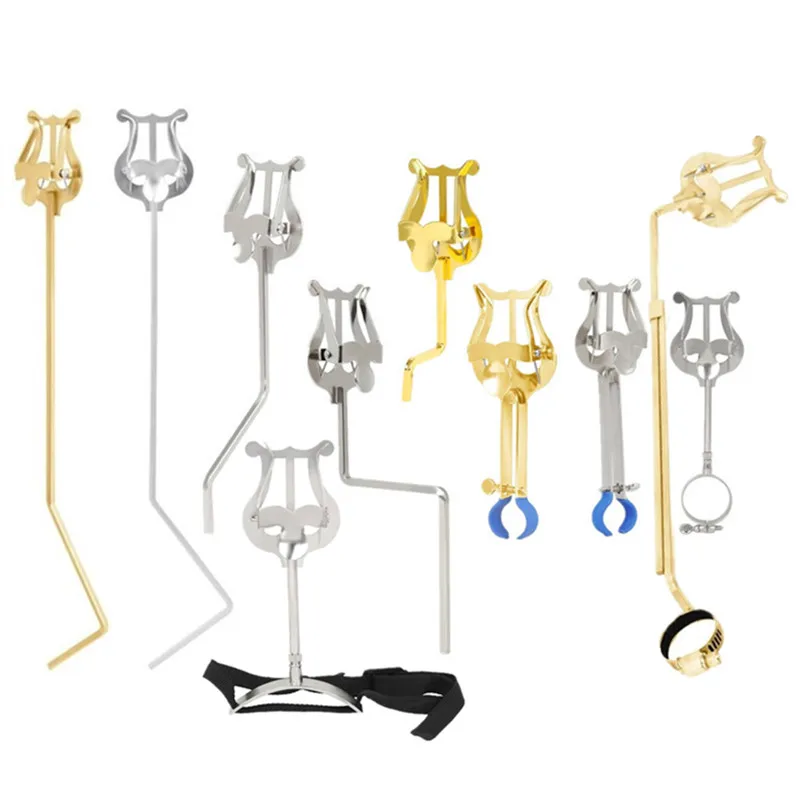 Atril de música portátil para clarinete, trompeta, flauta, saxofón, barítono, para partituras de marcha, accesorio para instrumentos de principiantes