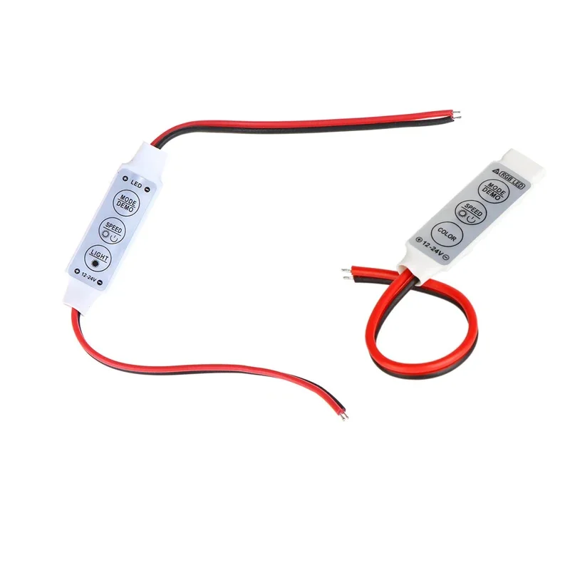 Mini 3 Buttons Light Strip Controller DC 12V 24V LED RGB Controler 4pin LED RGB Dimmer Connector for 2835 5050 LED Light Strip