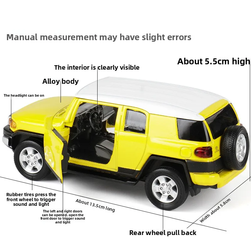 Simulation 1:32 FJ Cruiser alliage voiture modèle son lumière traction métal jouet véhicule enfants garçon cadeau d'anniversaire Miniature Voiture