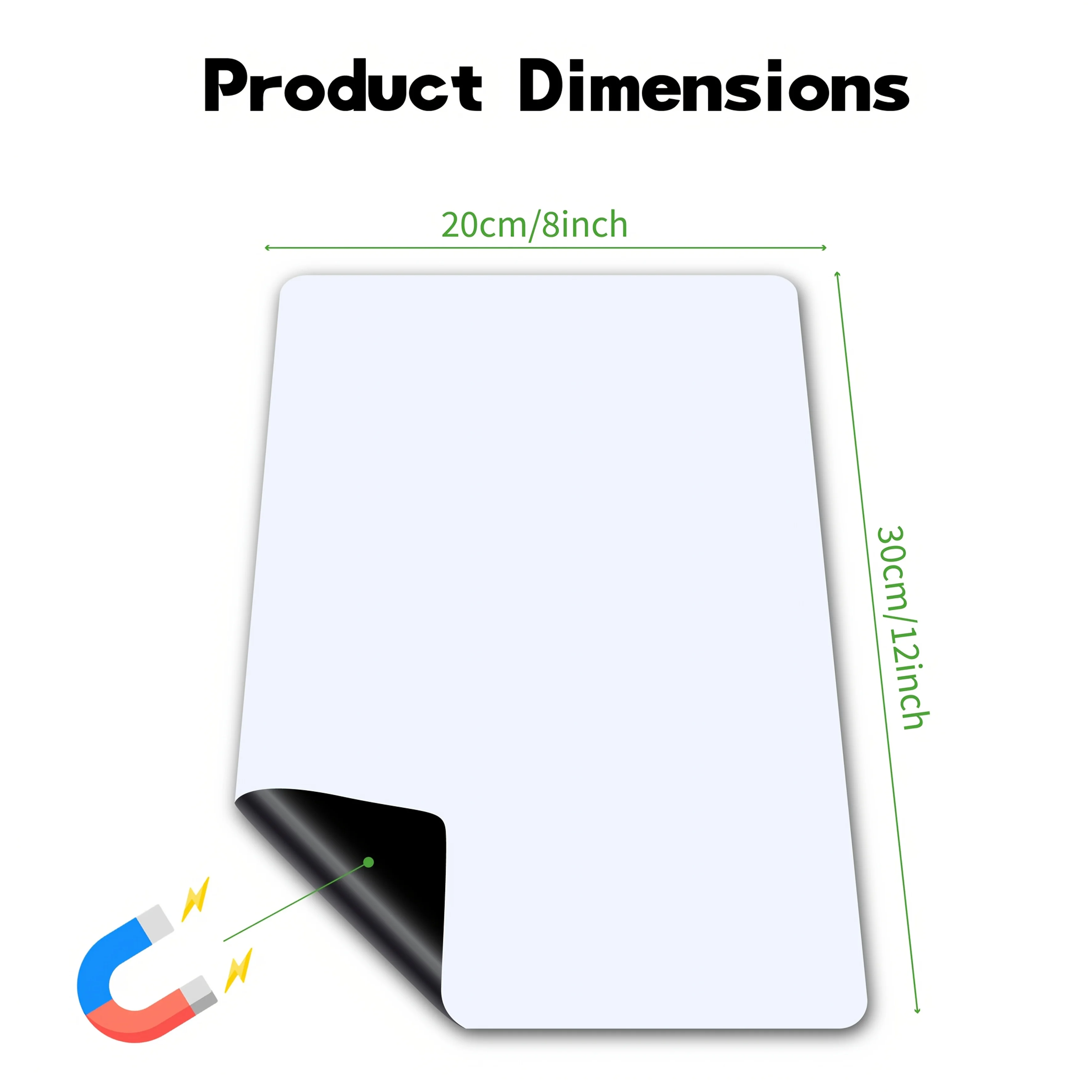 Pizarra magnética borrable en blanco, pizarra blanca para refrigerador con varios tamaños a elegir, lista de compras de cocina casera