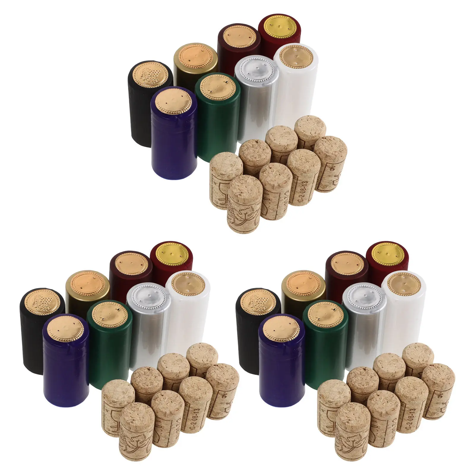Wine Bottle Heat Shrink Capsules Multicolor PVC Cork Sealer Caps Secure Seal for Home Winemaking 1 Set
