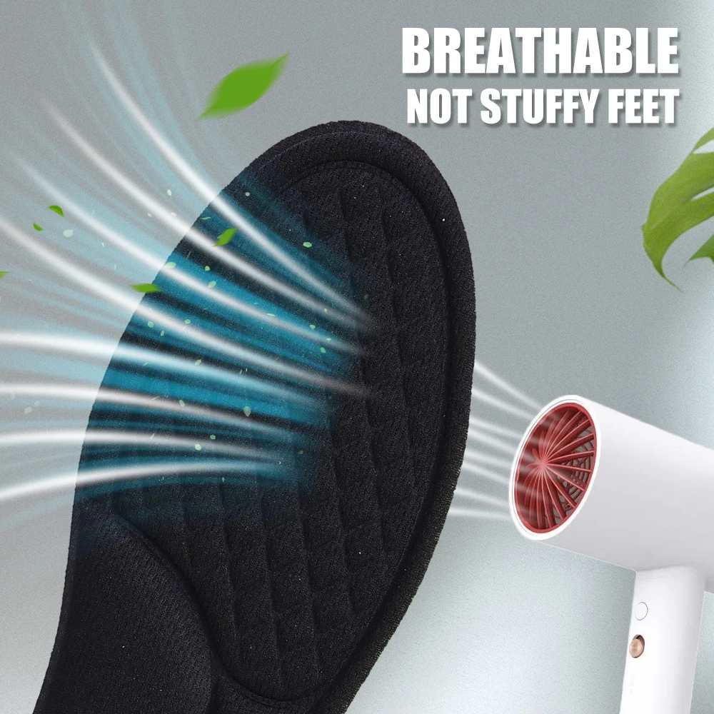 Soft Memory Foam Insoles for Shoes Men Women Deodorant Absorb-Sweat Massage Sport Insole Feet Orthopedic Shoe Sole Running