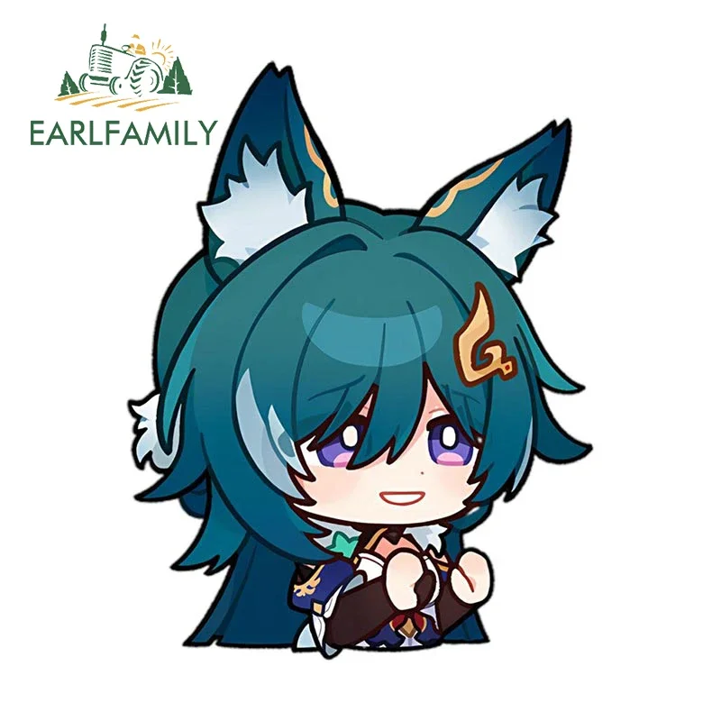 EARLFAMILY 13cm x 10.1cm Chibi Yukong Peek Car Sticker Anime Honkai Star Rail Big Head Waifu Decal JDM Racing Graffiti Stickers