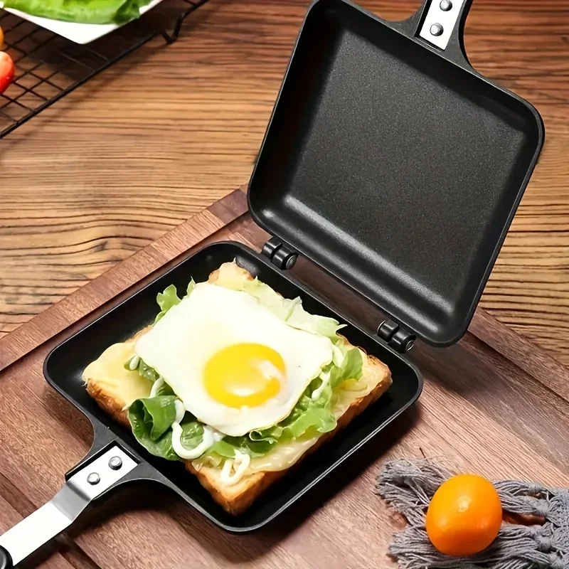 

Breakfast Skillet, Double Sided Skillet, Bread and Toast Pan, Breakfast Kitchen Utensils Outdoor Camping Tools