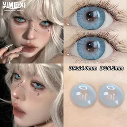 YIMEIXI 2pcs Colored Contact Lenses for Eyes Natural Look Blue Eye Lenses with Degree Myopia Makeup Beauty Pupil Gray Eyes New