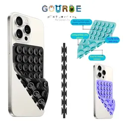 Gourde New Silicone Suction Phone Case Mount, can be attached on both sides,for iPhones/Android devices and Reusable