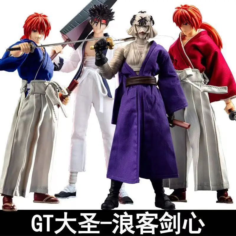 Dasin/Great Toys/GT Rurouni Kenshin Himura Sagara Sanosuke Shishio Makoto SHF 1/12 16cm/6 pulgadas Figura de Acción de PVC en Stock