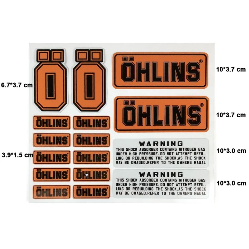 For OHLINS Racing Suspension Shock Motorcycle Accessories Decals Reflective Sticker Modification decoration Waterproof 2