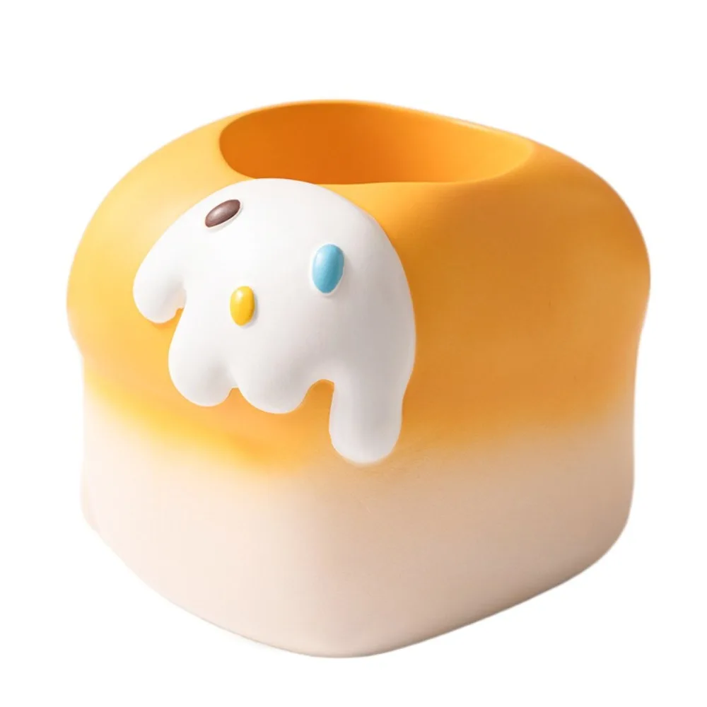 

Kawaii Maneki Neko Lucky Bag Pen Holder Cat Toast Pencil Container Resin Organizer Makeup Brush Case Pen Storage