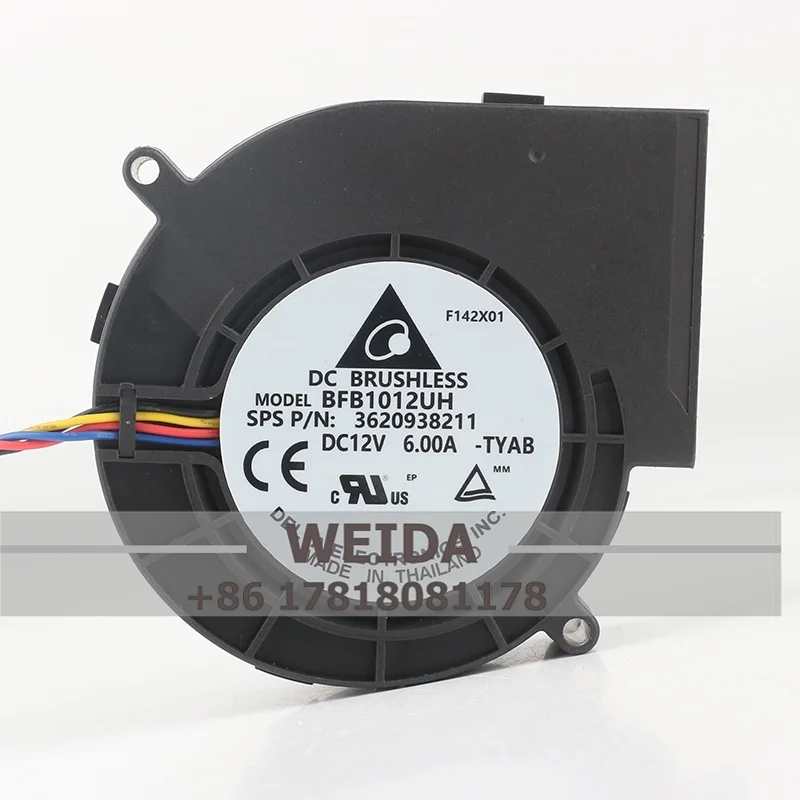 

case fan Delta 9733 Violent Turbine DC12V 6A BFB1012UH blower Barbecue oven Warm air exhaust cooling fan 97x97x33mm