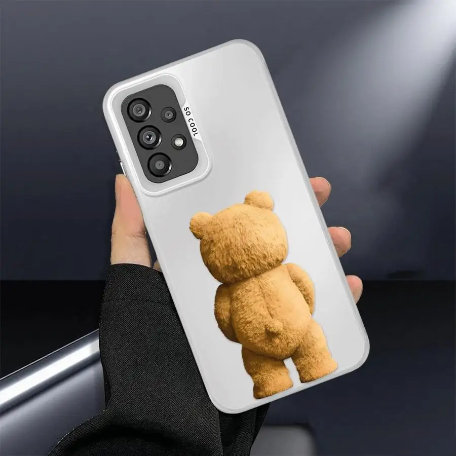 Bear Back Cartoon Soft Shell Phone Case for Samsung Galaxy A71 A55 A51 A56 A54 A35 A52 A53 A26 A36 A73 A72