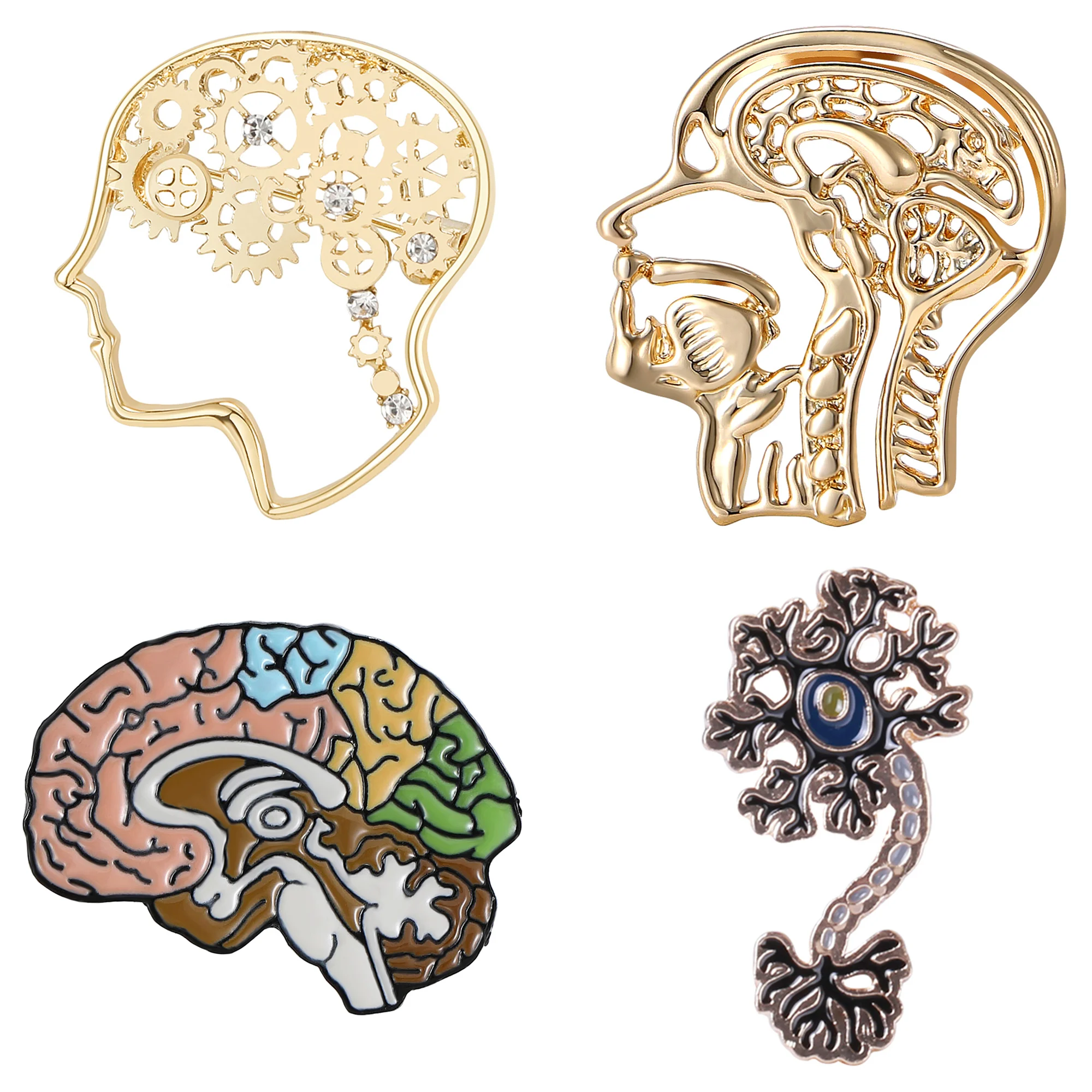 Fashion Glossy Human Brain Brooches for Women Unisex Enamel Organ Pins Office Party Friend Luxury New Gifts Jewelry Accessories