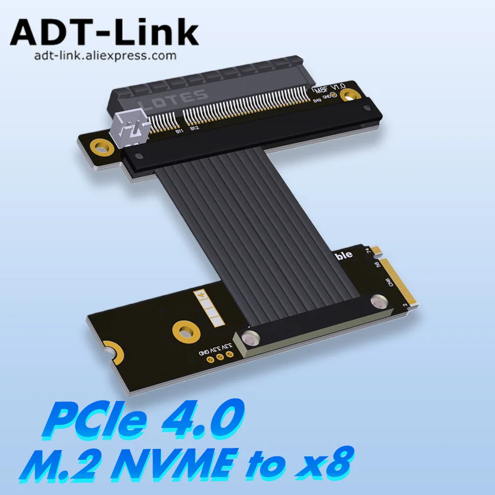 

ADT PCIe X8 To M.2 NVMe M48 Series Extension Adapter Cable Support SSD NVMe SSD PCIE 4,0x4 Gen4 Full Speed Running Interface