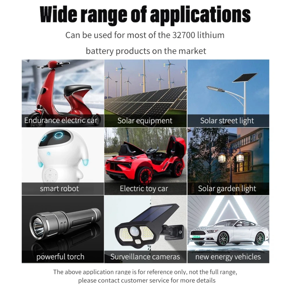 PALO New 32700 LiFePO4 Battery 7200mAh 3.2V 32700 35A Continuous Discharge Maximum 55A High Power LiFePO4 Battery + Nickel Sheet
