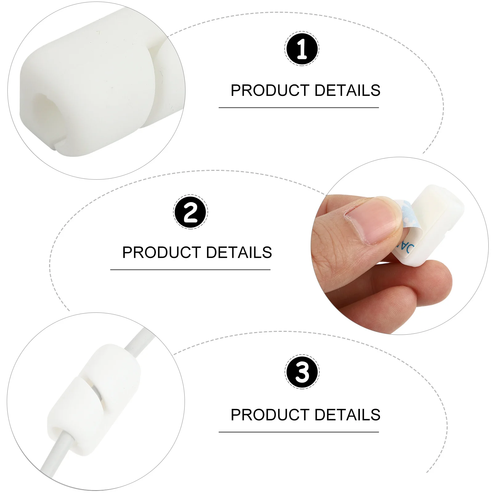 

20Pcs Cable Fixing Clips Premium Workmanship Silicone Cable Organizer for Neat Desktop Wire Management Solution