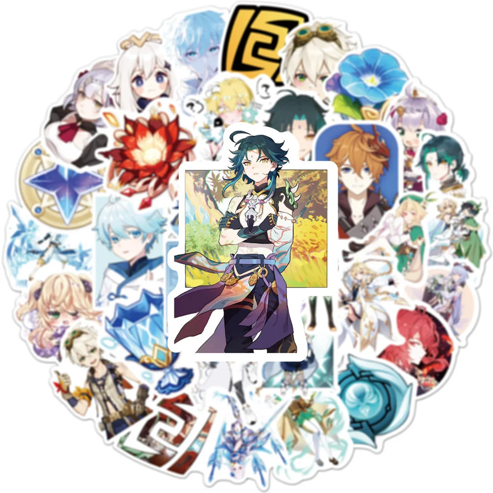 10/30/50PCS Two-dimensional Genshin Impact Anime Game Graffiti Waterproof Sticker Hand Account Creative Decal ToyGuitarWholesale