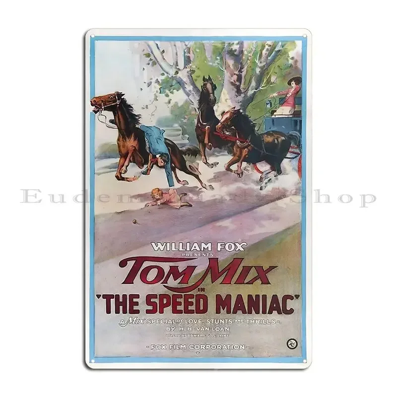 The Speed Maniac Vintage Movie Poster Art Metal Sign Club Create Design Pub Designing Bar Tin Sign Poster