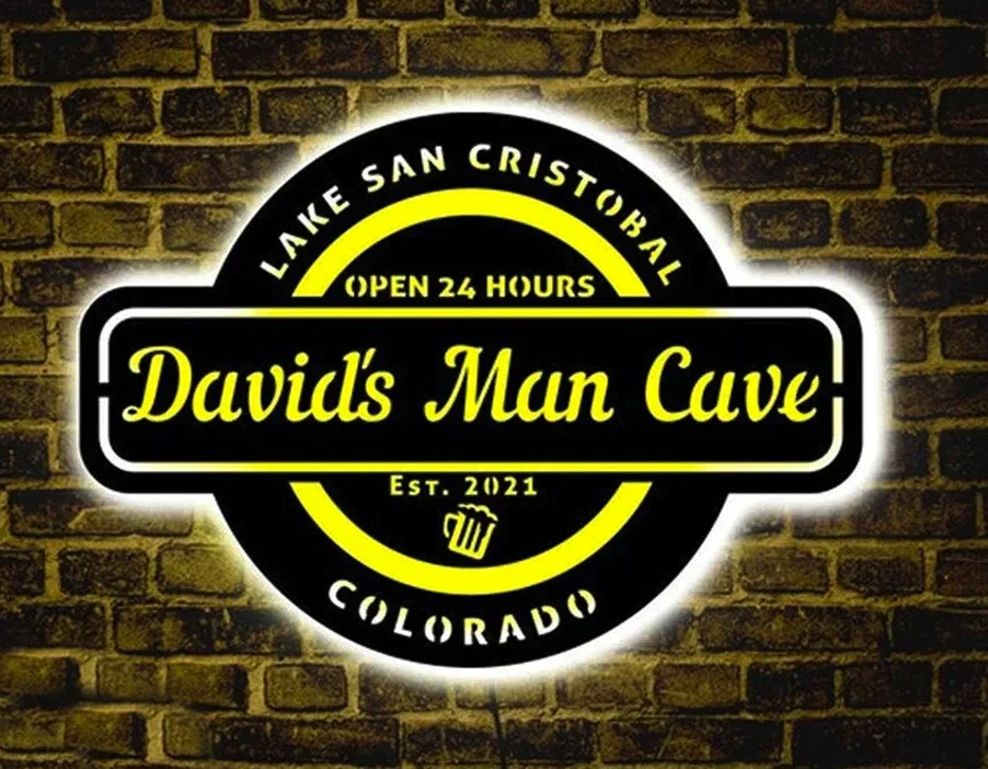 

Custom Name Home Bar Wooden Neon Sign Wall Man Cave Decort Personalized 16 Color Wall Hanging for Home Decorations