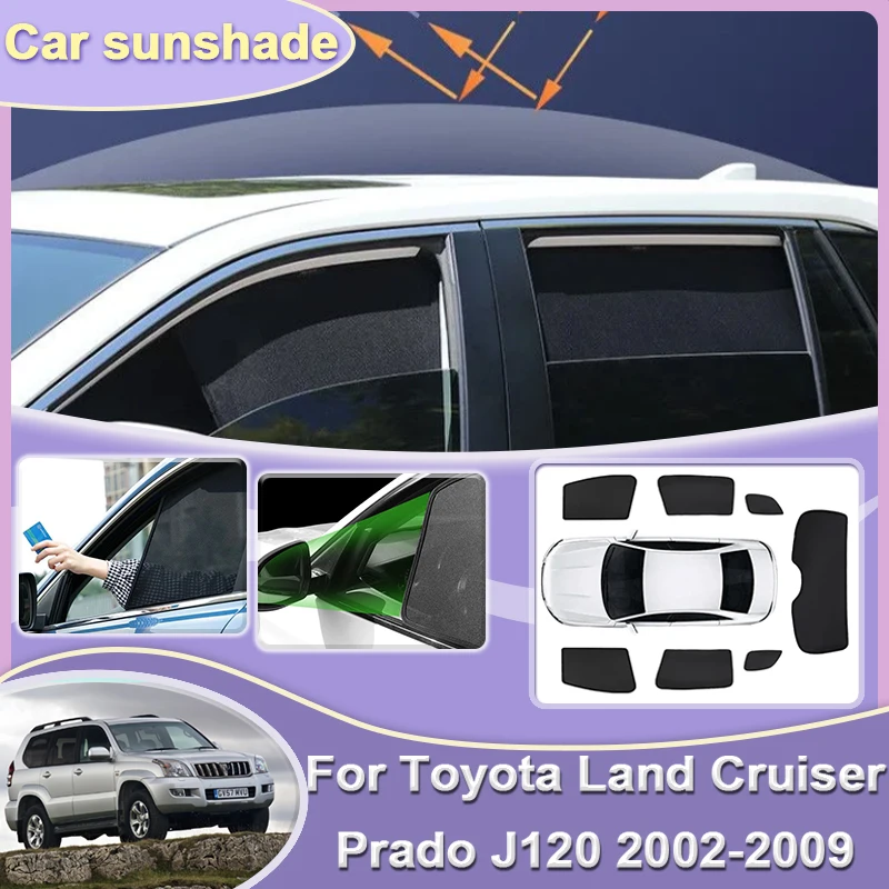 

Car Mesh Sunshade For Toyota Land Cruiser Prado Lexus GX J120 2002-2009 Sun Visor Shading Curtain Window Covers Car Accessories