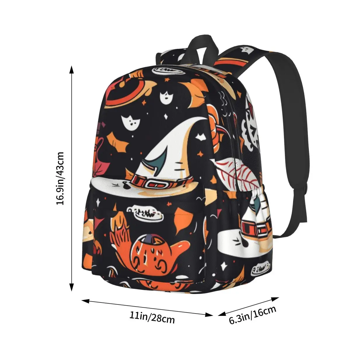 Halloween Pattern Large Capacity Student Backpack Casual Fashion Schoolbag