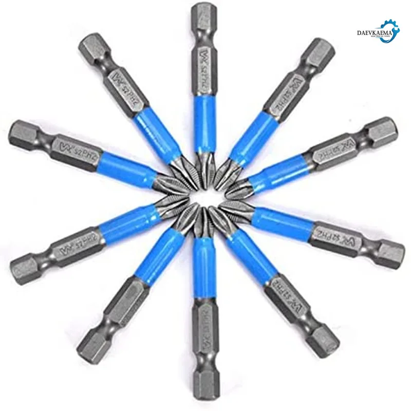 6pcs Slip-resistant Hexagonal  Magnetic Screwdriver Bits Electric Screwdriver Combination Set Cross Bits PH1 PH2 PH3 PZ1 PZ2 PZ3