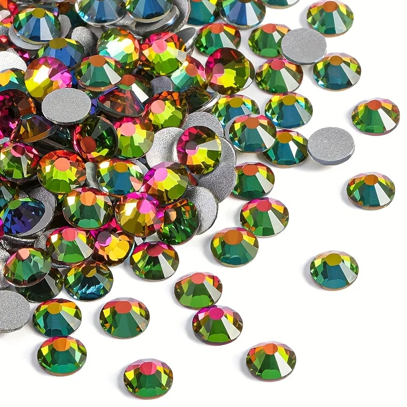 Rainbow Red Blue Green Volcanic Non Hotfix Rhinestones SS16 SS20 1440pcs Loose Glass Rhinestone DIY for Bags Shoes Decorations