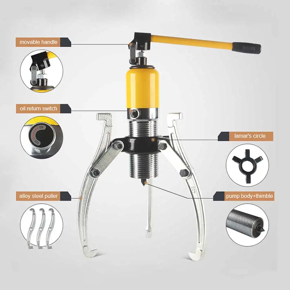 EMEADS YL-10T Alloy Steel Electric Separator Tool Set Sizes 10 Ton Split Gear Bearing Hydraulic Puller AC 240V 10.5kg