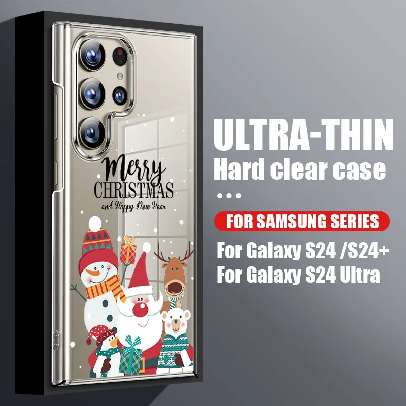 Slim Christmas Santa Claus Case For Samsung Galaxy S24 Ultra S23 S22 S21 S20 FE A14 A34 A52 A53 A54 A15 A25 A35 A55 5G Hard Case