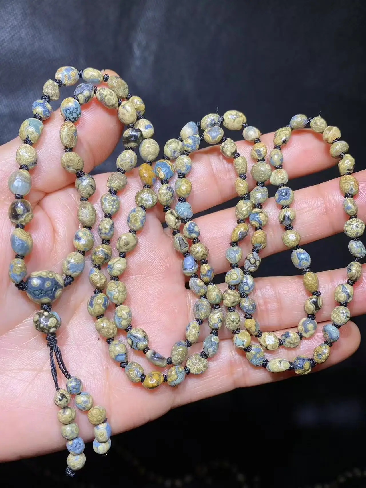 10pcs/lot 0.7mm 108-piece Gobi agate bead prayer bracelet  eye pattern high porcelain blue base golden eye necklace or bracelet