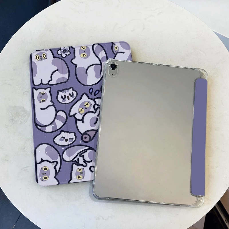 

Smart PU Case for Pro 11 2nd 3rd 4th Ipad Air 3 Generation 2019 IPad Air 5 4 10.9 Cases 10.9 10th Gen Purple Sleeping Cat Cover