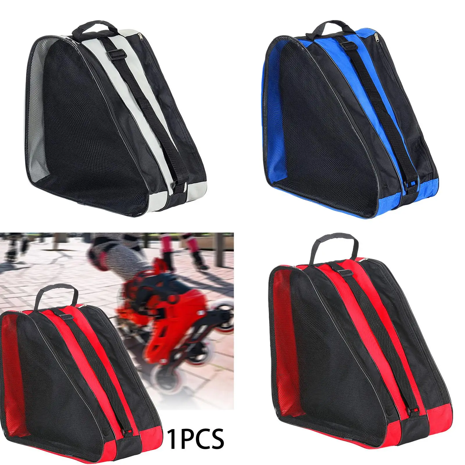 Roller Skate Carrier Bag Adjustable Shoulder Strap Oxford Cloth Tote Skating Shoes Storage Bag for Kids Boys Women Adult Girls