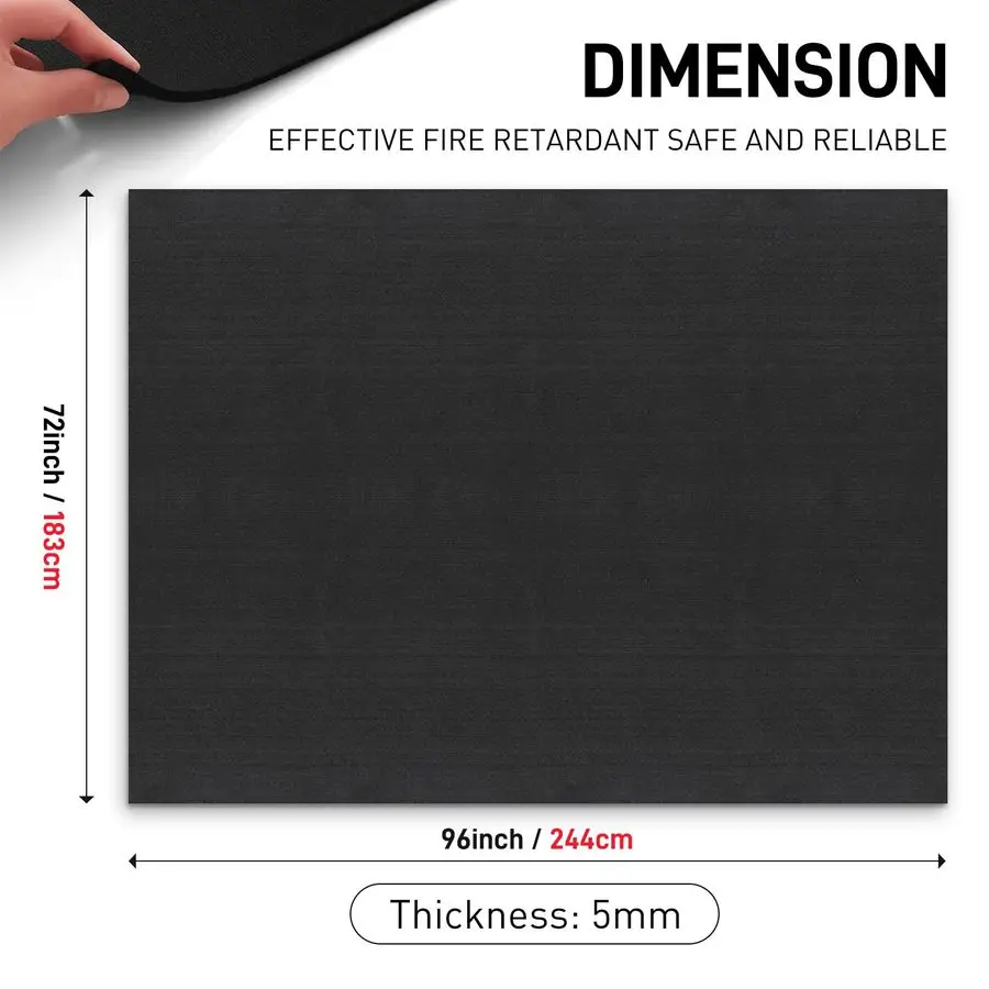 بطانية لحام كبيرة مقاومة للحريق مقاس 72 × 96، بطانية عازلة مقاومة لدرجات الحرارة العالية 1800F، نسيج مقاوم للهب من الكربون C