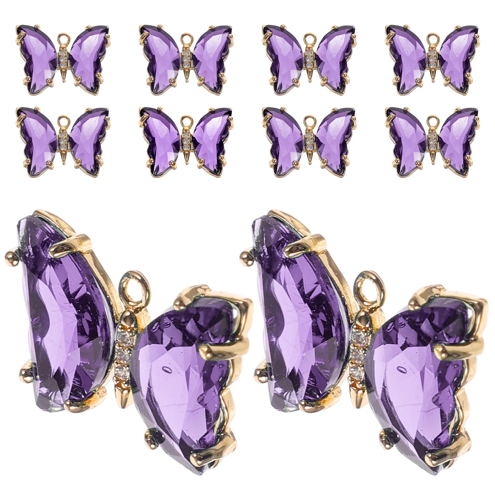 

10 Pcs Crystal Butterfly Pendant for Jewelry Charm Ornaments Necklace Beautiful Charms Making Diy Butterflies Wedding Dangle