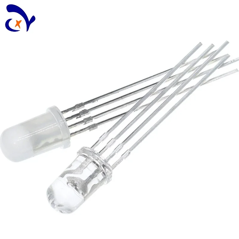 50PCS High-brightness WS2812B Plug-in Lamp Beads: F5RGB Built-in IC 5V Programmable Direct Insert 5MM Color Full-color LED