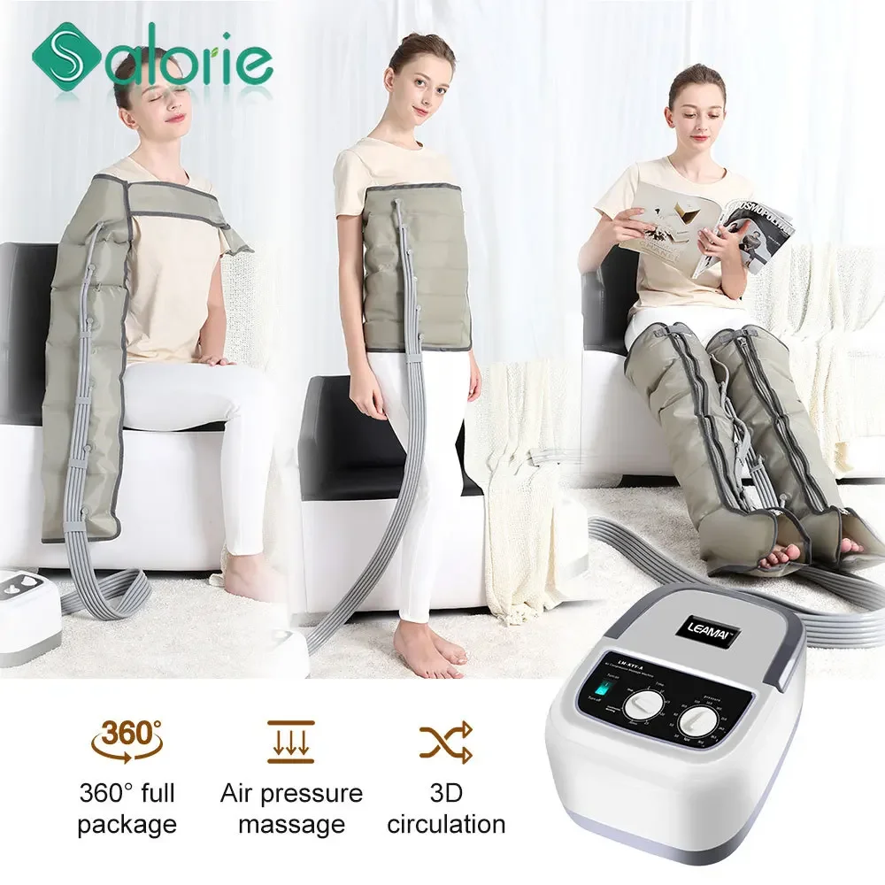 Leg Massager Air Compression Massage Electric Arm Waist Foot Thighs Calves Massage Circulation Pressure 6 Airbag Loop Kneading