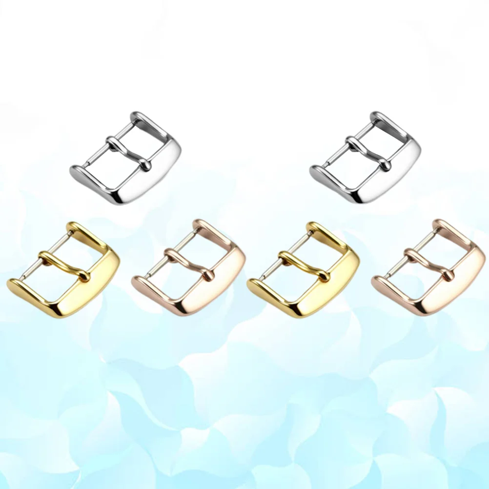 

6Pcs Watch Clasp Fine Steel Electroplate Durable Buckle Replacement for Watch Band 22mm Silver Golden Rose Gold