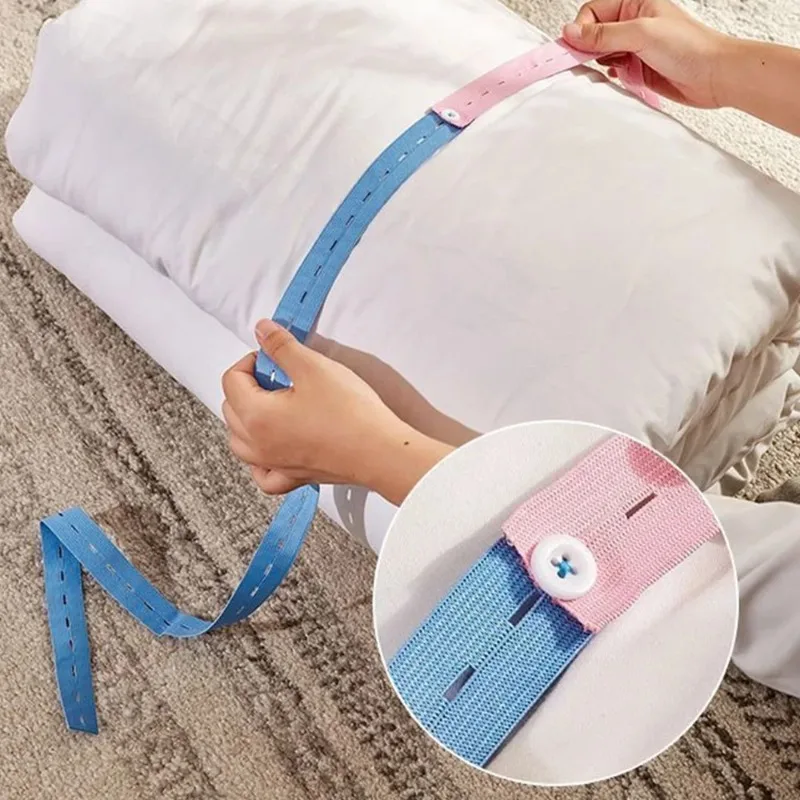 10/20PC Adjustable elastic storage strap with zipper, reusable clothes with buttons, quilt binding strap, wardrobe storage strap