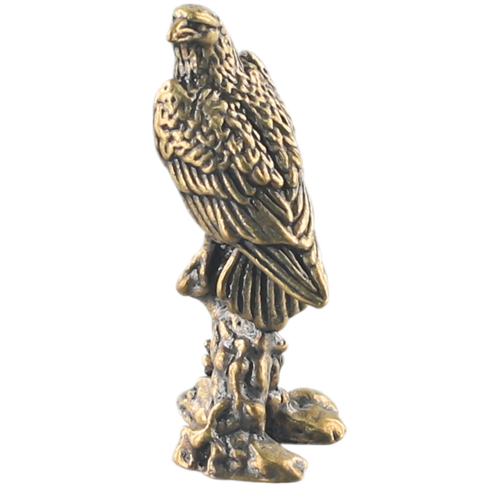 Handcrafted Copper For Eagle Figurine for Office and Home Desk Decoration Featuring Antique Texture and Classic Animal Art