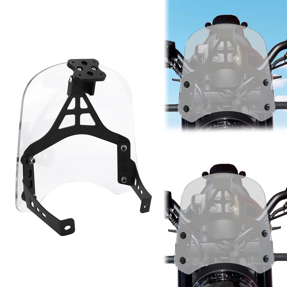 

For HONDA CMX 1100 REBEL 2021 2022 2023 2024 Motorbike Adjustable Windscreen Bracket Windshield Deflector GPS Navigation Bracket