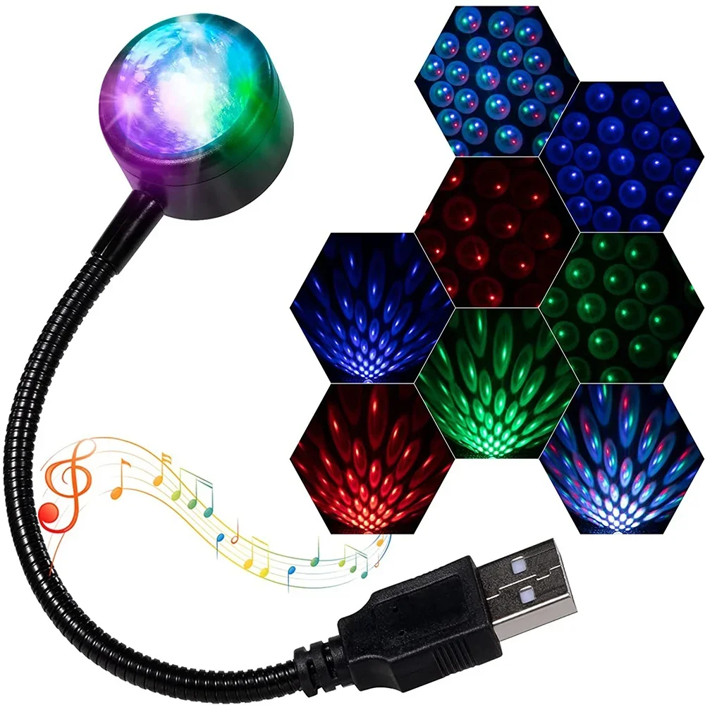 

Romantic Interior Car Roof Light Adjustable Star Night Light Projector Car Music Rhythm USB Ambient Lights Bedroom Party Decor