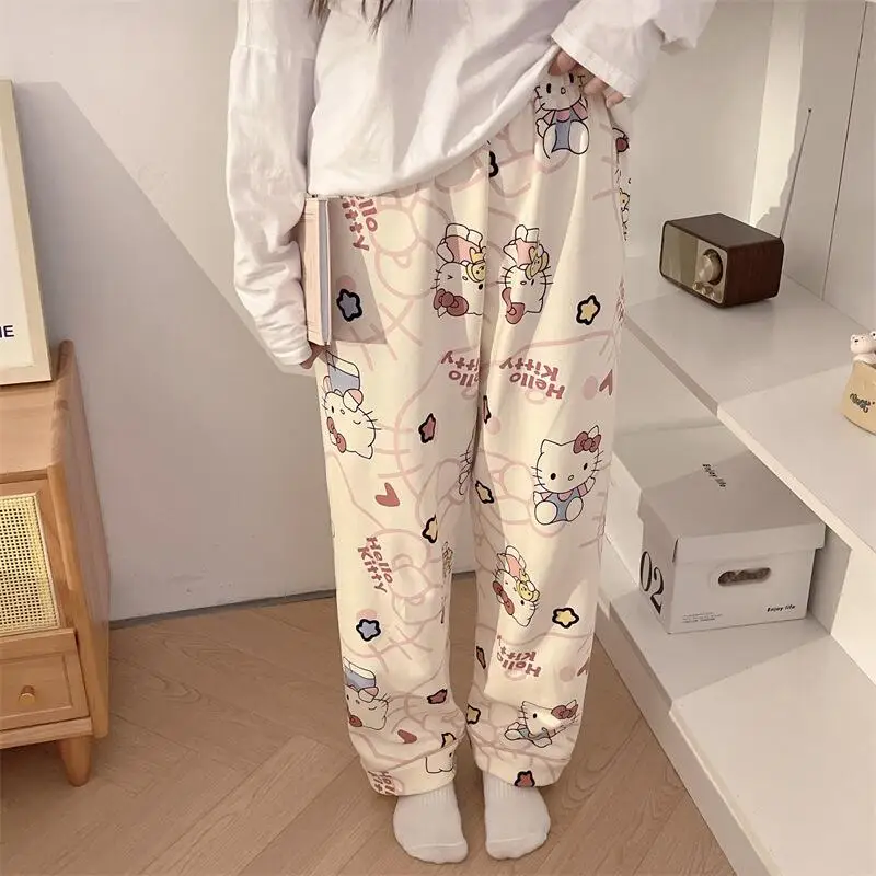 

Kawaii Kitty Cat Women's Pajama Pants Summer Loose Comfortable Trousers Outdoors Walk Home Pants Trousers Girl's Pants