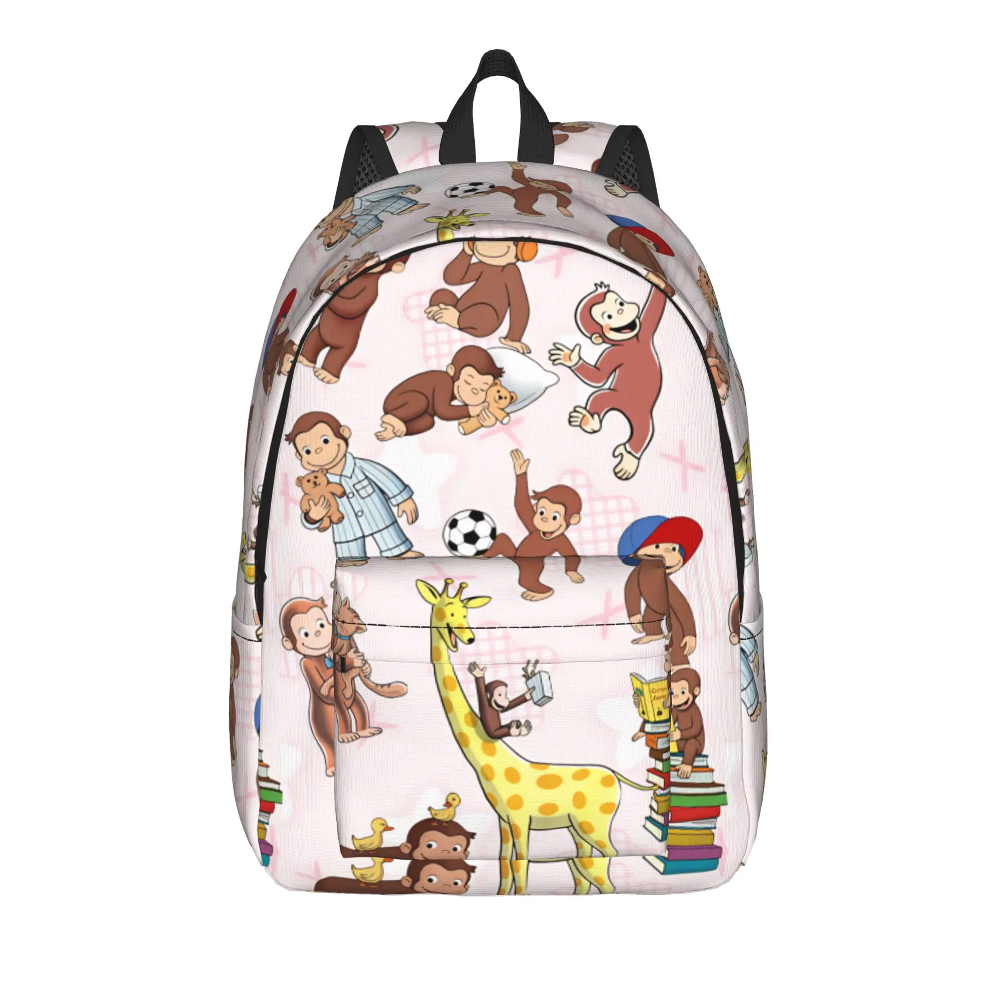 C-Curious George Backpack  Kawaii Backpacks Boy Girl Travel Print School Bags Designer Rucksack