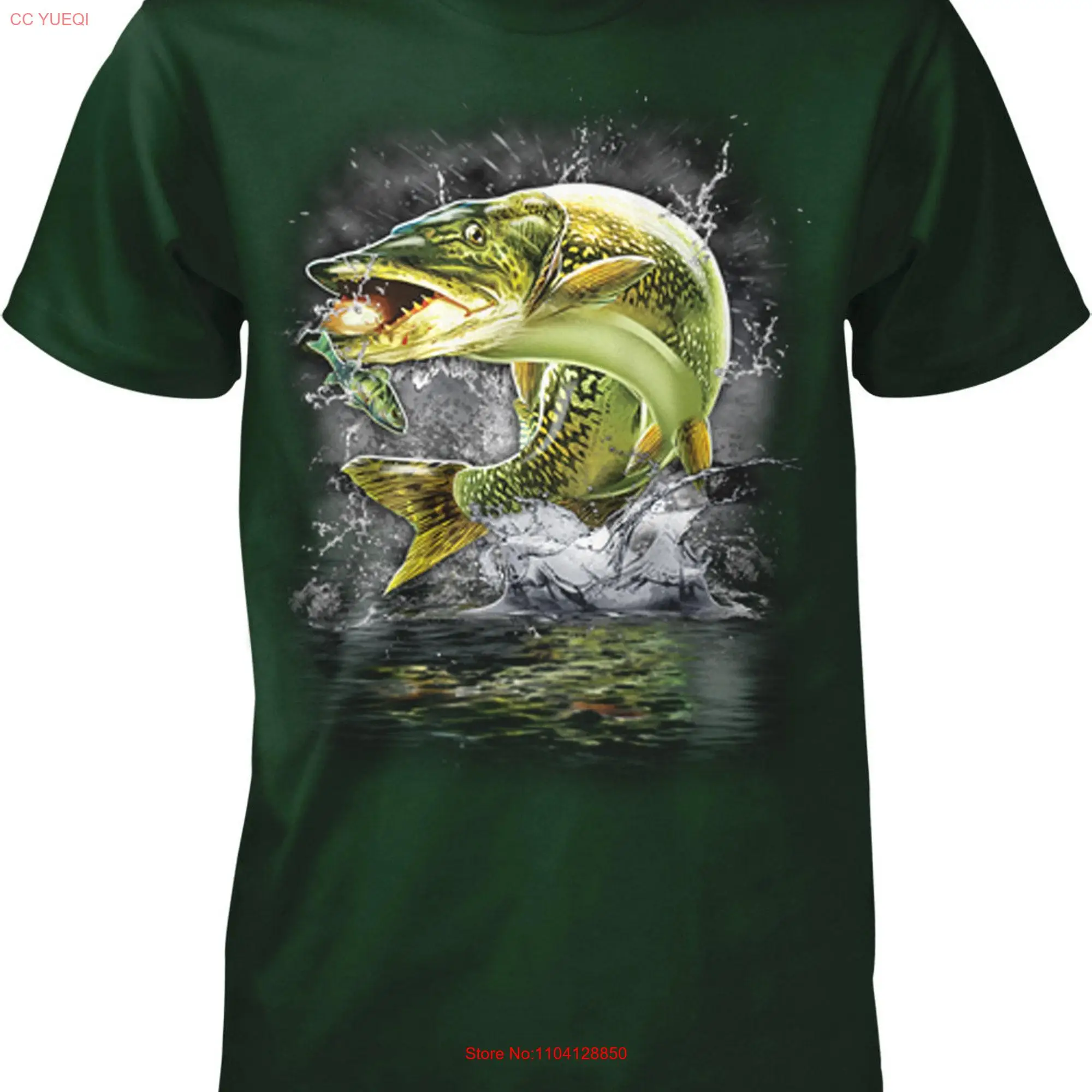 Musky Muskie Muskellunge Fly Fishing Men's T shirt HOOD_00297 long or short sleeves