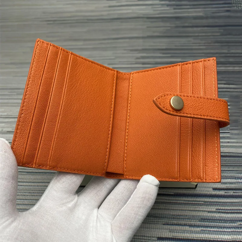 Genuine leather Women Wallet New top luxury men's short half fold thin solid color litchi small wallets Zip coin purse гаманець