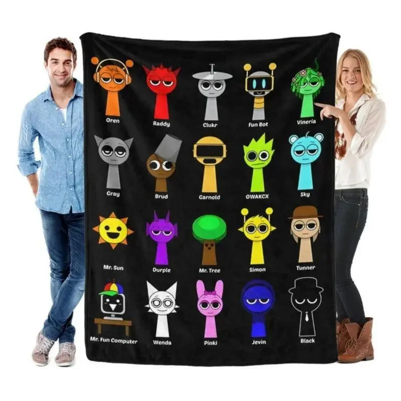 Customize Soft Funny Throw Blanket Incredibox Sprunki Printed Flannel Blanket - Travel Comfort Office Bed Camping Multifunctiona